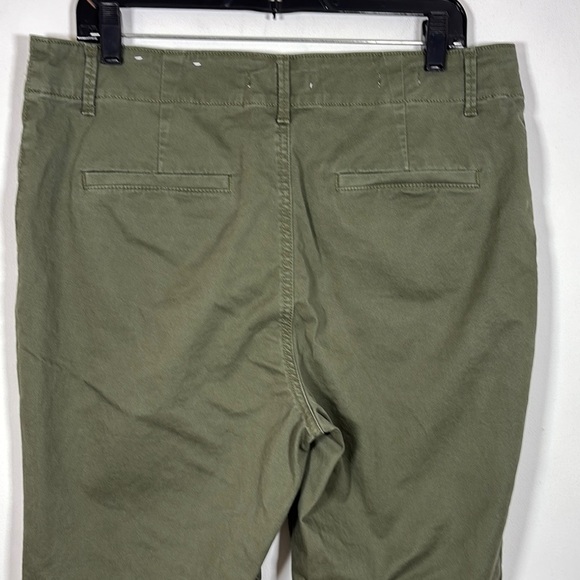LOFT Perfect Straight Leg Pant 12 Chino Cotton Blend Olive Army Green Stretch - Picture 8 of 9